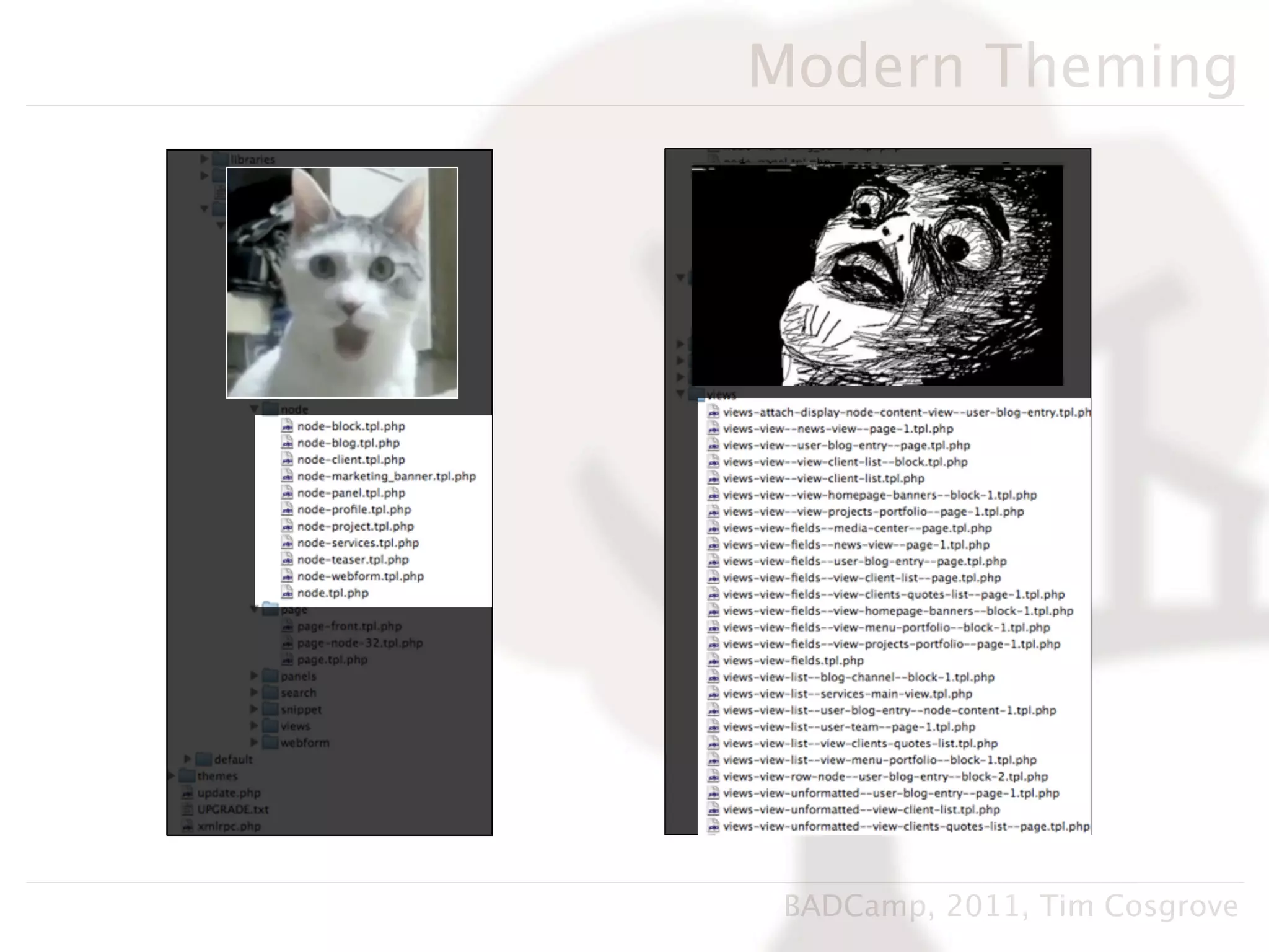 Modern Theming




 BADCamp, 2011, Tim Cosgrove
 