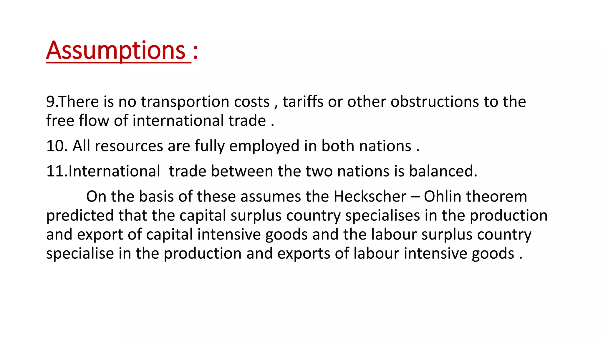 Modern theory of factor endowment heckscher ohilin theory