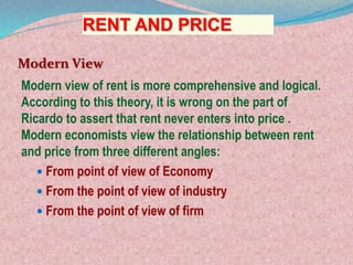 Modern Theory of Rent | PPTX