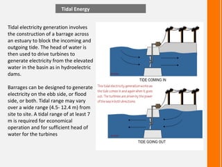 Tidal Energy


Tidal electricity generation involves
the construction of a barrage across
an estuary to block the incoming...