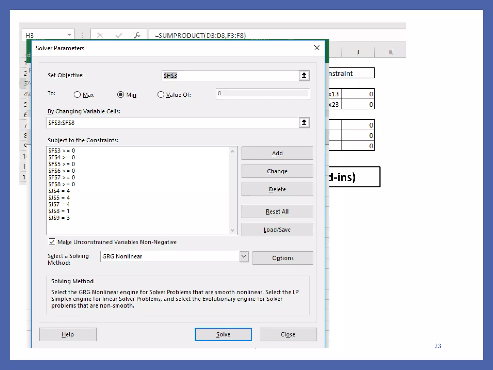 02-02-2018 AMGOI, vathar 23
Then  Excel Solver ( available in data or add-ins)
 