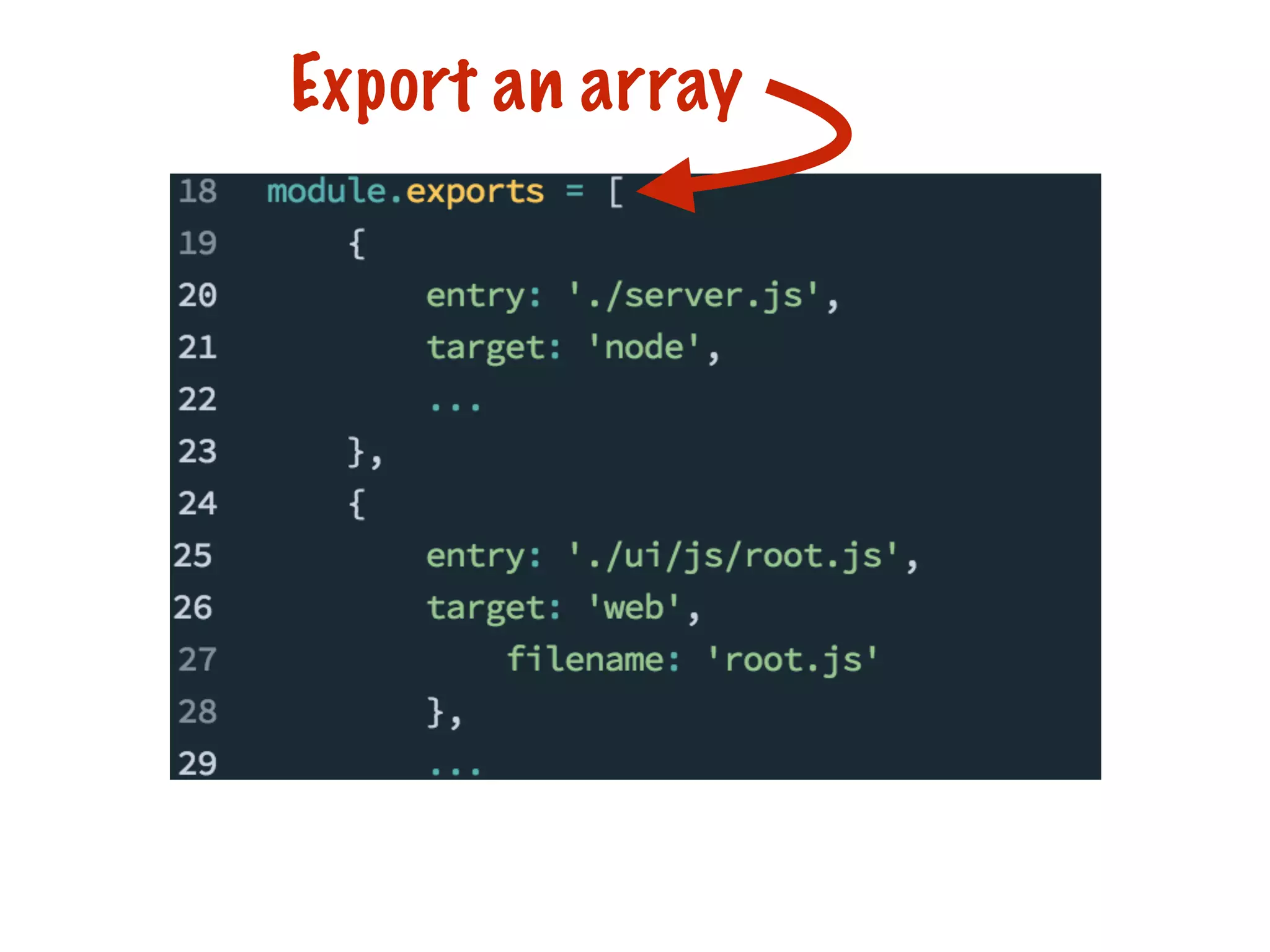 Export an array
 