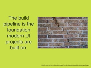 The build
pipeline is the
foundation
modern UI
projects are
built on.
http://mdti.net/wp-content/uploads/2014/10/exterior-wall-crack-cropped.jpg
 
