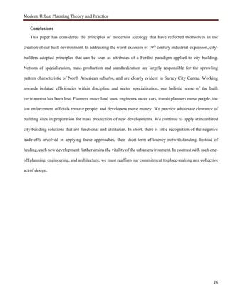 Modern urban planning theory and practice | PDF