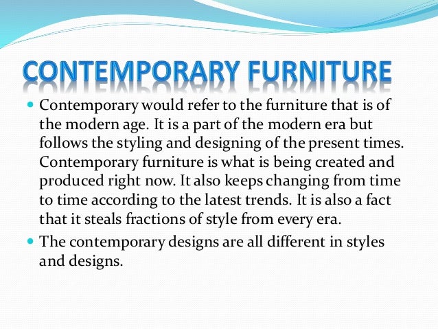 Modern vs contemporary furniture Modern vs contemporary furniture
