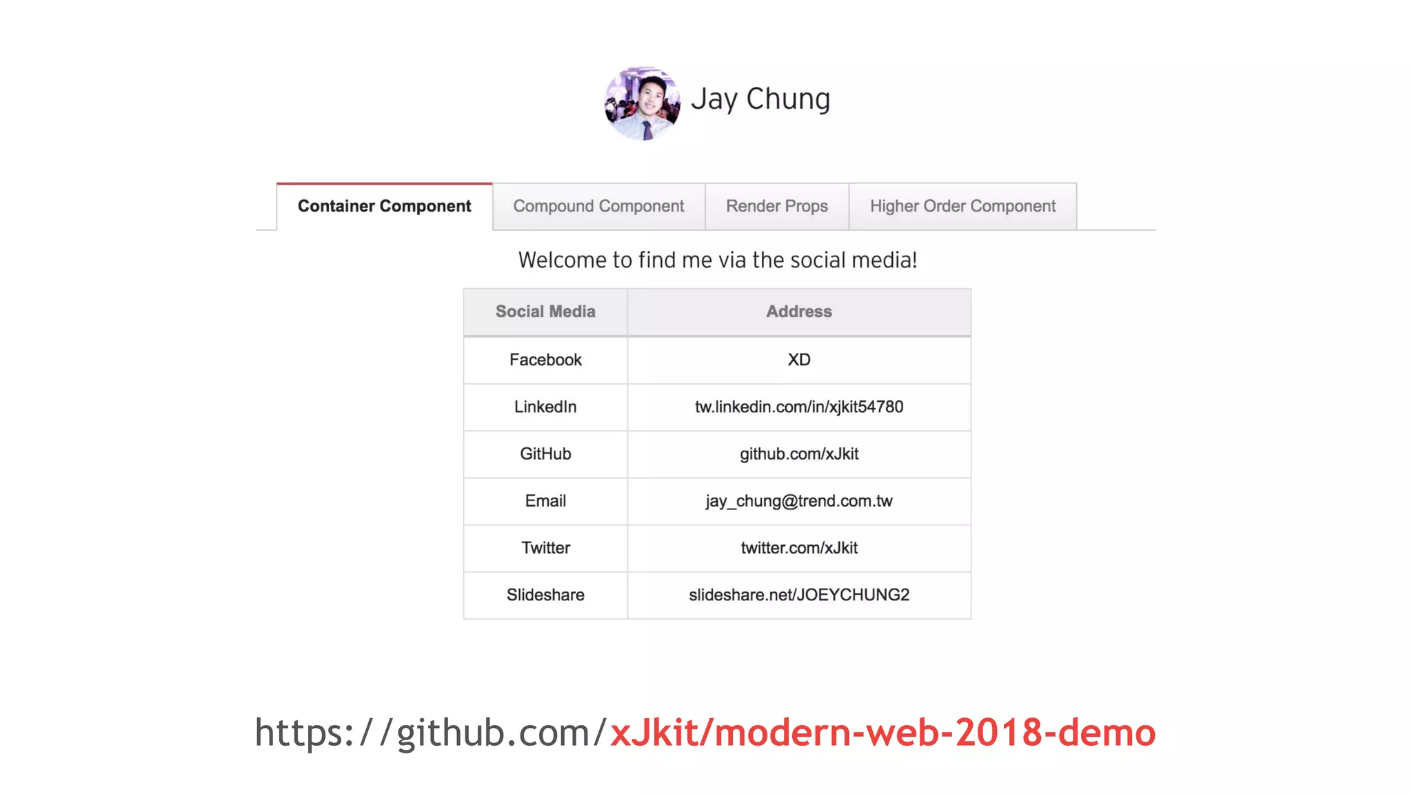 https://github.com/xJkit/modern-web-2018-demo 