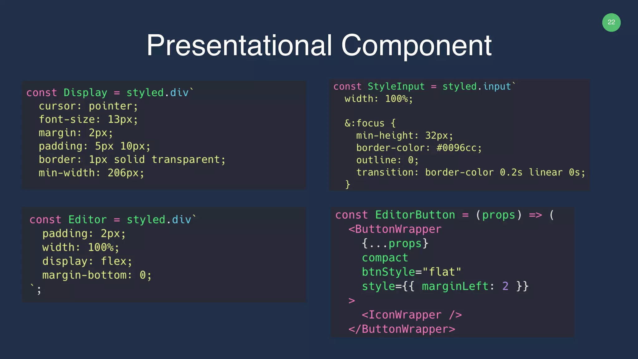 22 Presentational Component 