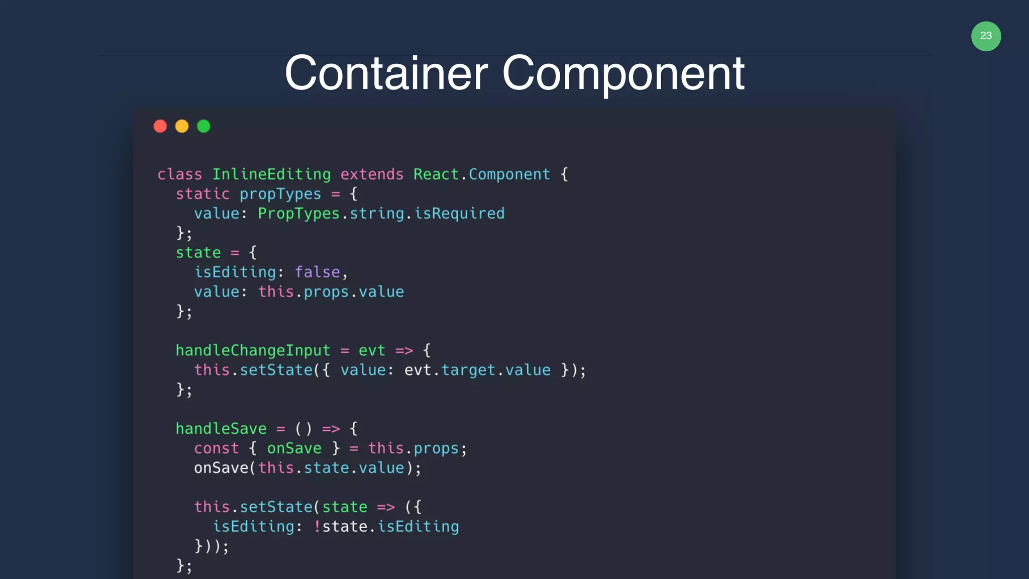 23 Container Component 