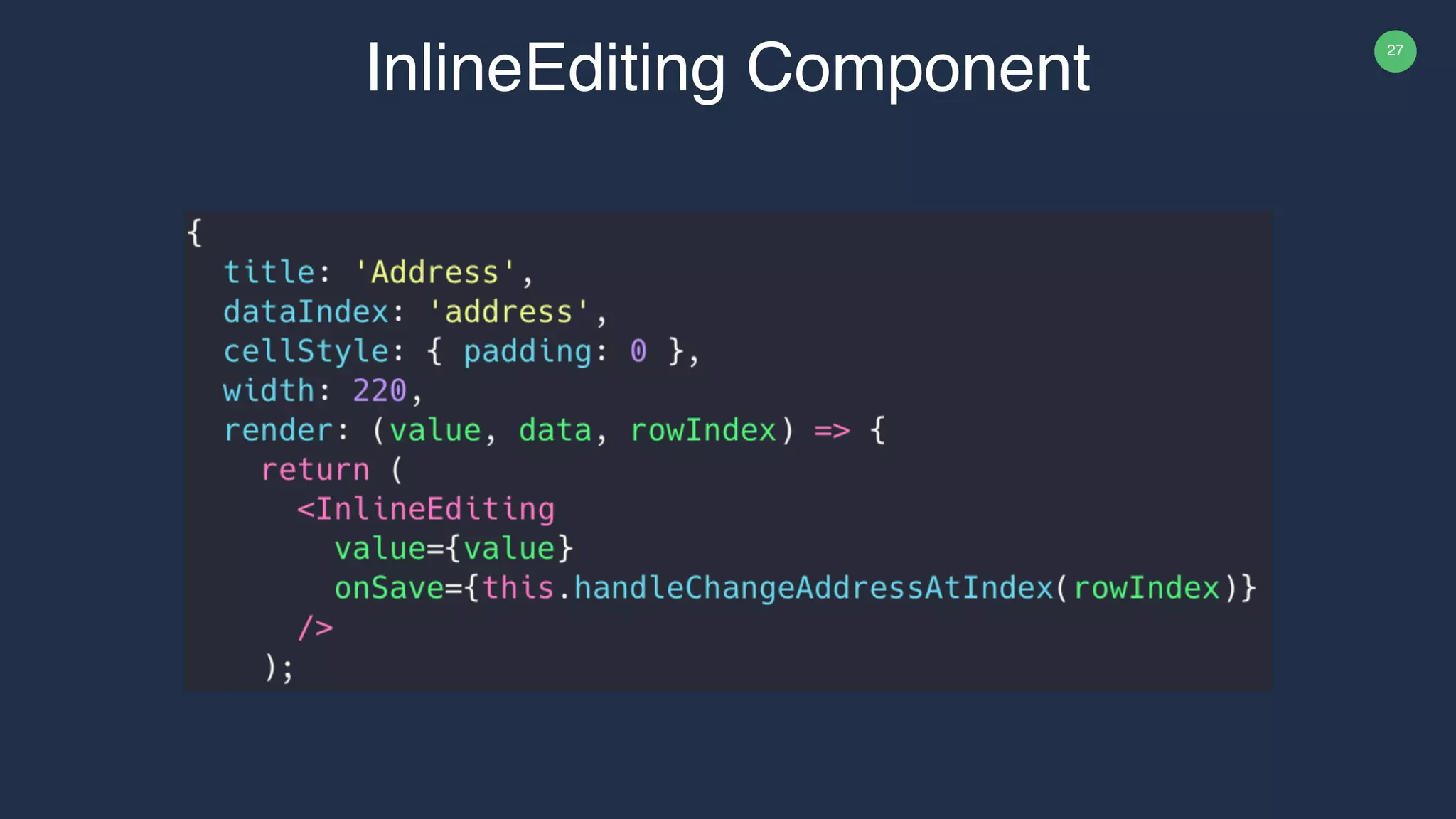 27 InlineEditing Component 