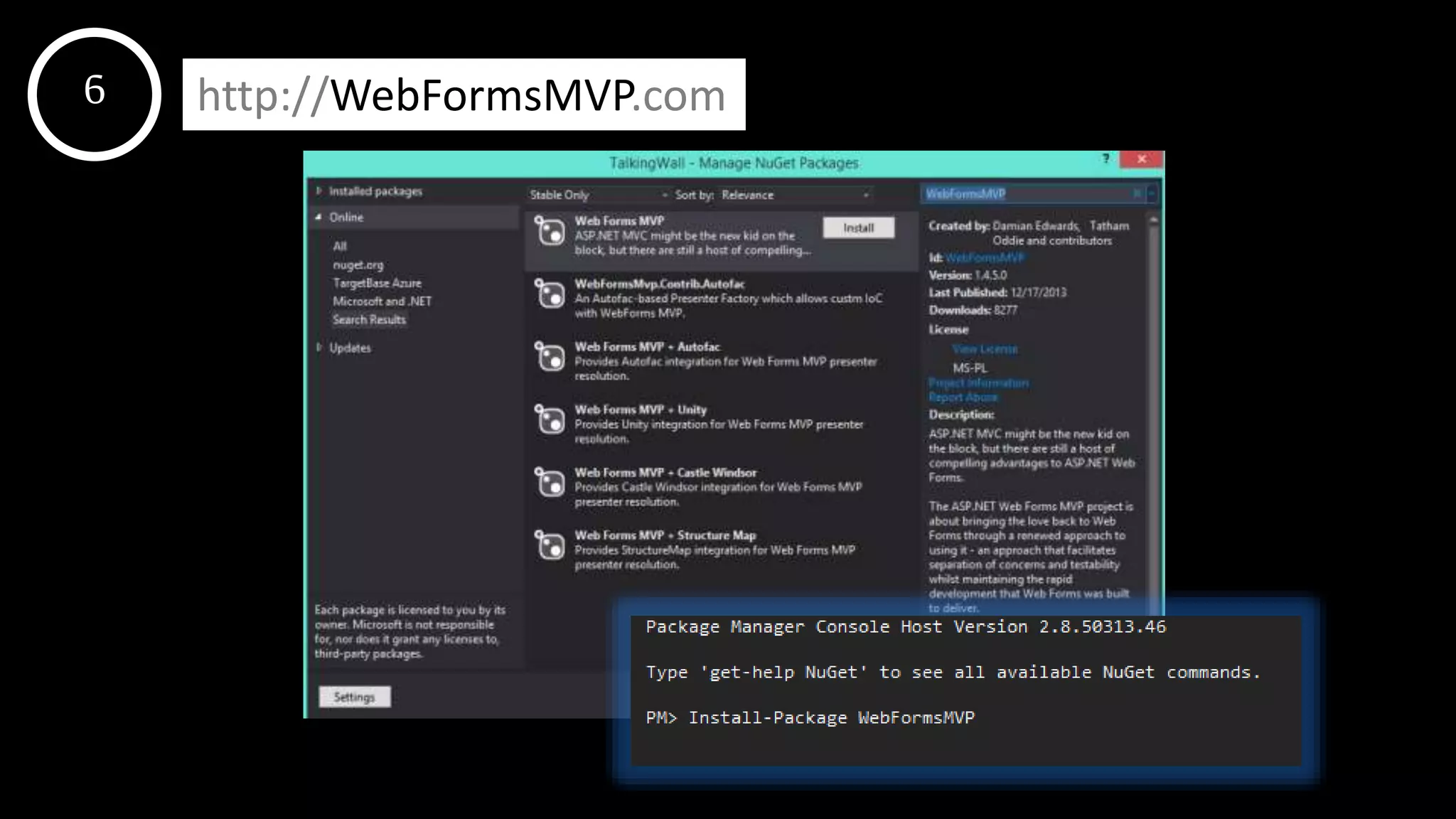 6 http://WebFormsMVP.com
 