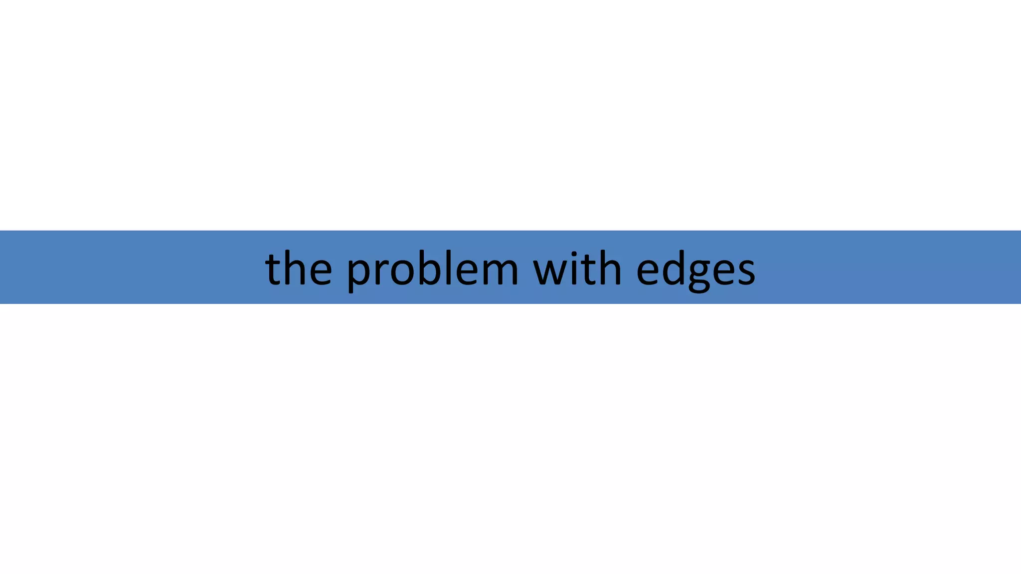 the problem with edges
 