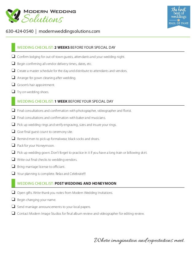 wedding vendor checklist