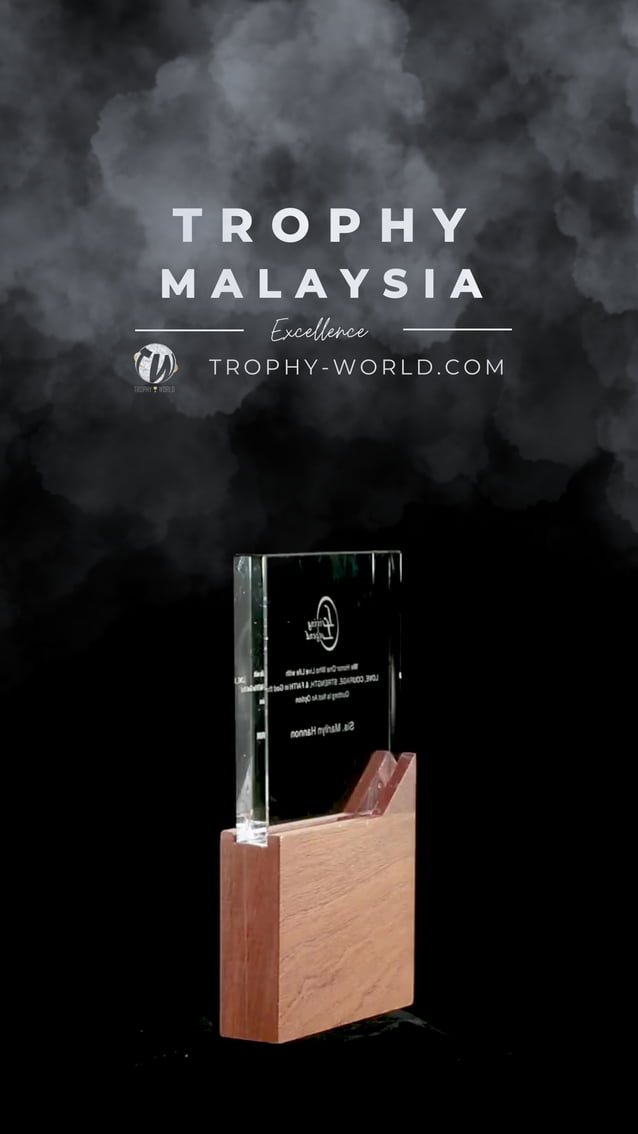 Modern Wooden Crystal Plaques at TrophyWorld Malaysia Custom