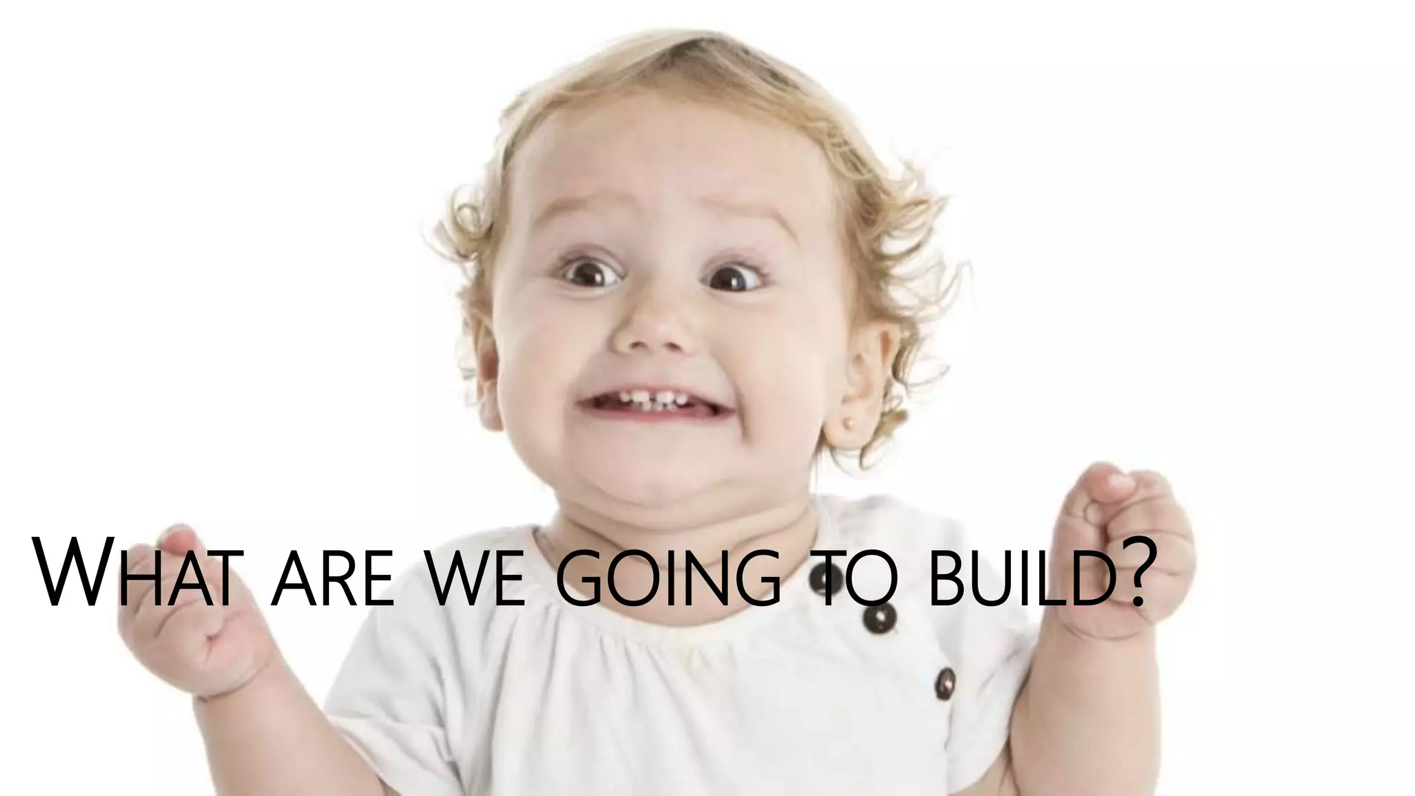 WHAT ARE WE GOING TO BUILD?
 