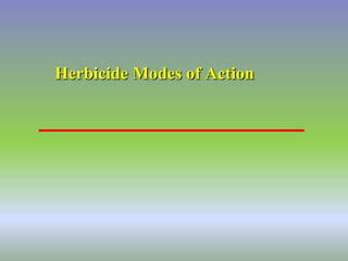 Herbicide Modes of Action
 