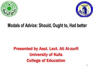 Presented by Asst. Lect. Ali Al-zurfi
University of Kufa
College of Education
1
 