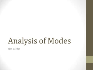 Analysis of Modes
Tom Barden

 