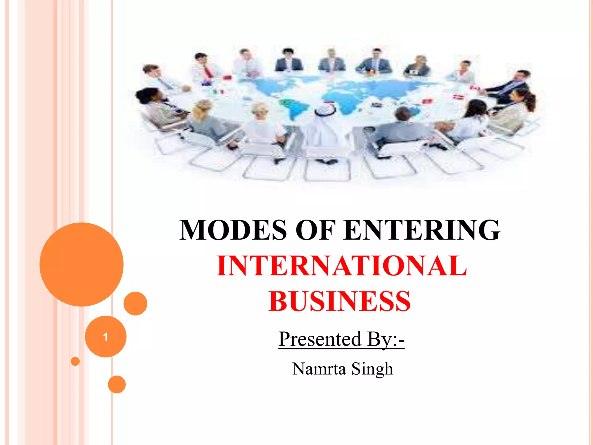 Modes of entering international business | PPTX
