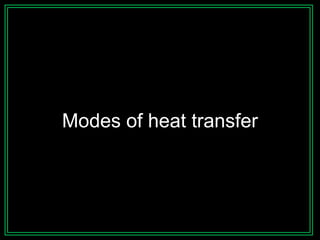 Modes of heat transfer
 