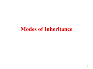 Modes of Inheritance
1
 