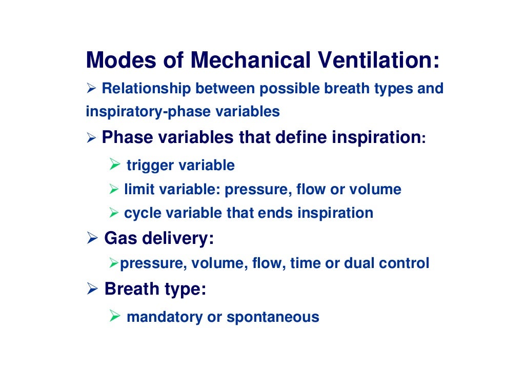 Modes of Mechanical Ventilation The Essentials