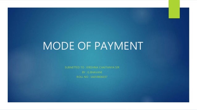 Modes Of Payment In Hotel