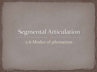2.6 Modes of phonation
 