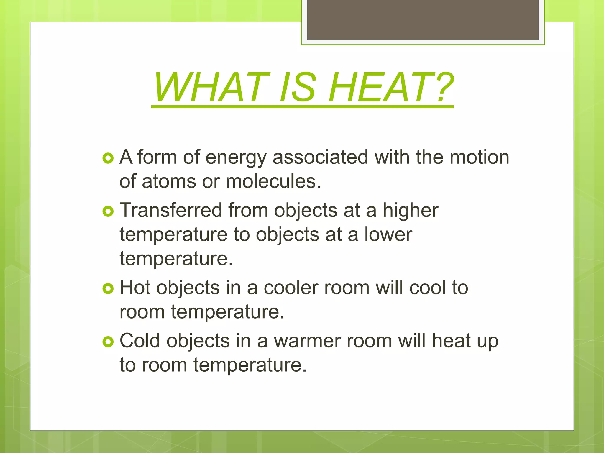 Modes of transfer of heat PPT