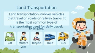 Simple Transportation modes of transport- ppt for kindergarten students | PPTX