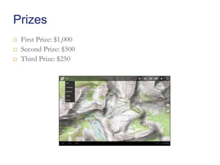 Prizes




First Prize: $1,000
Second Prize: $500
Third Prize: $250

 