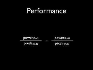 Performance


poweriPad2        poweriPad3
              =
pixelsiPad2       pixelsiPad3
 