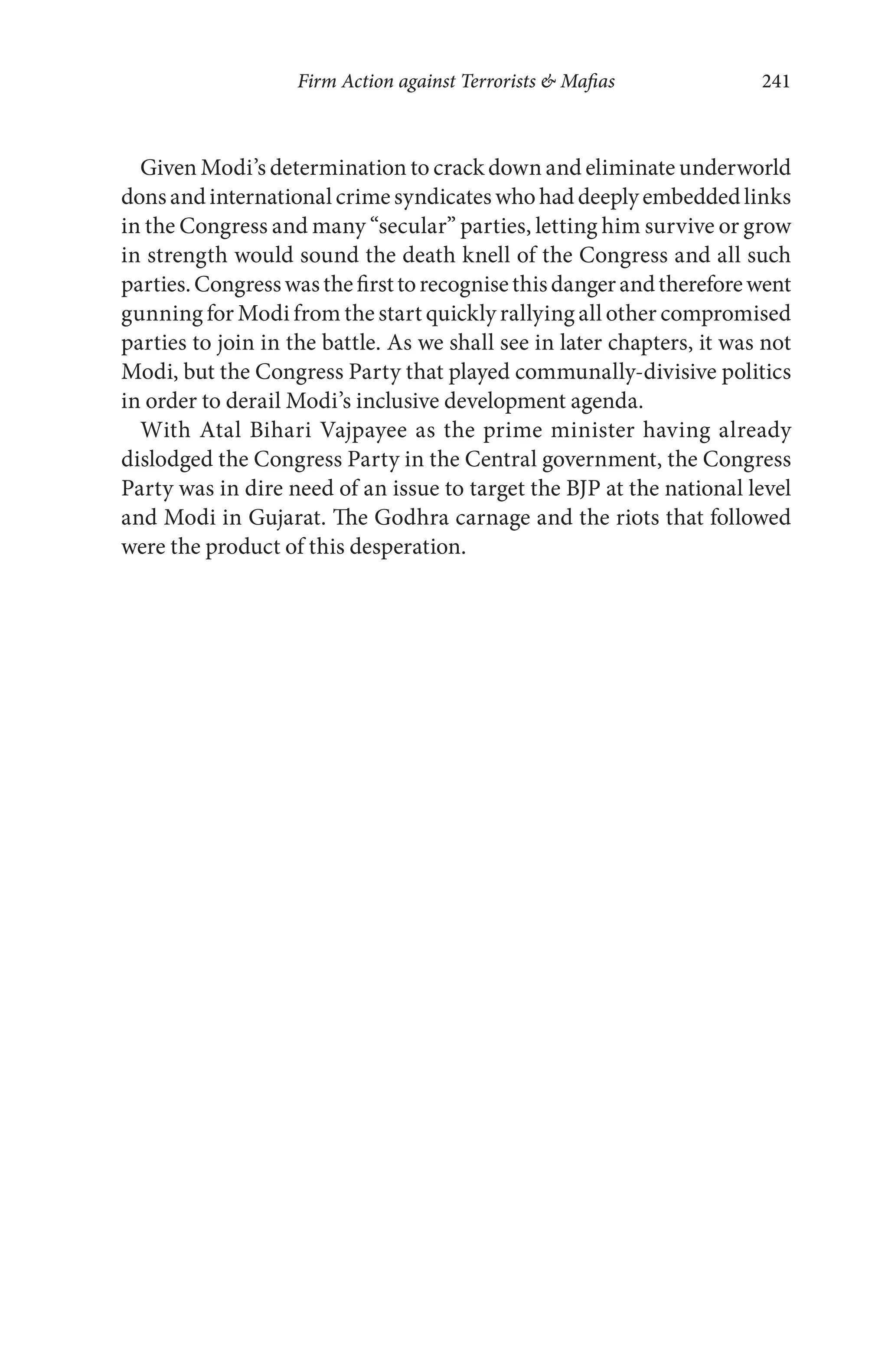 Firm Action against Terrorists & Mafias 241
 