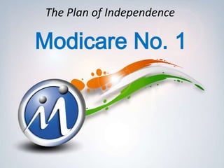 The Plan of Independence
Modicare No. 1
Munish Chopra - +91-9646309001
 