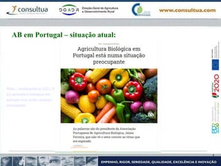 https://vozdocampo.pt/2021/03/
22/agricultura-biologica-em-
portugal-esta-numa-situacao-
preocupante/
AB em Portugal – situação atual:
 