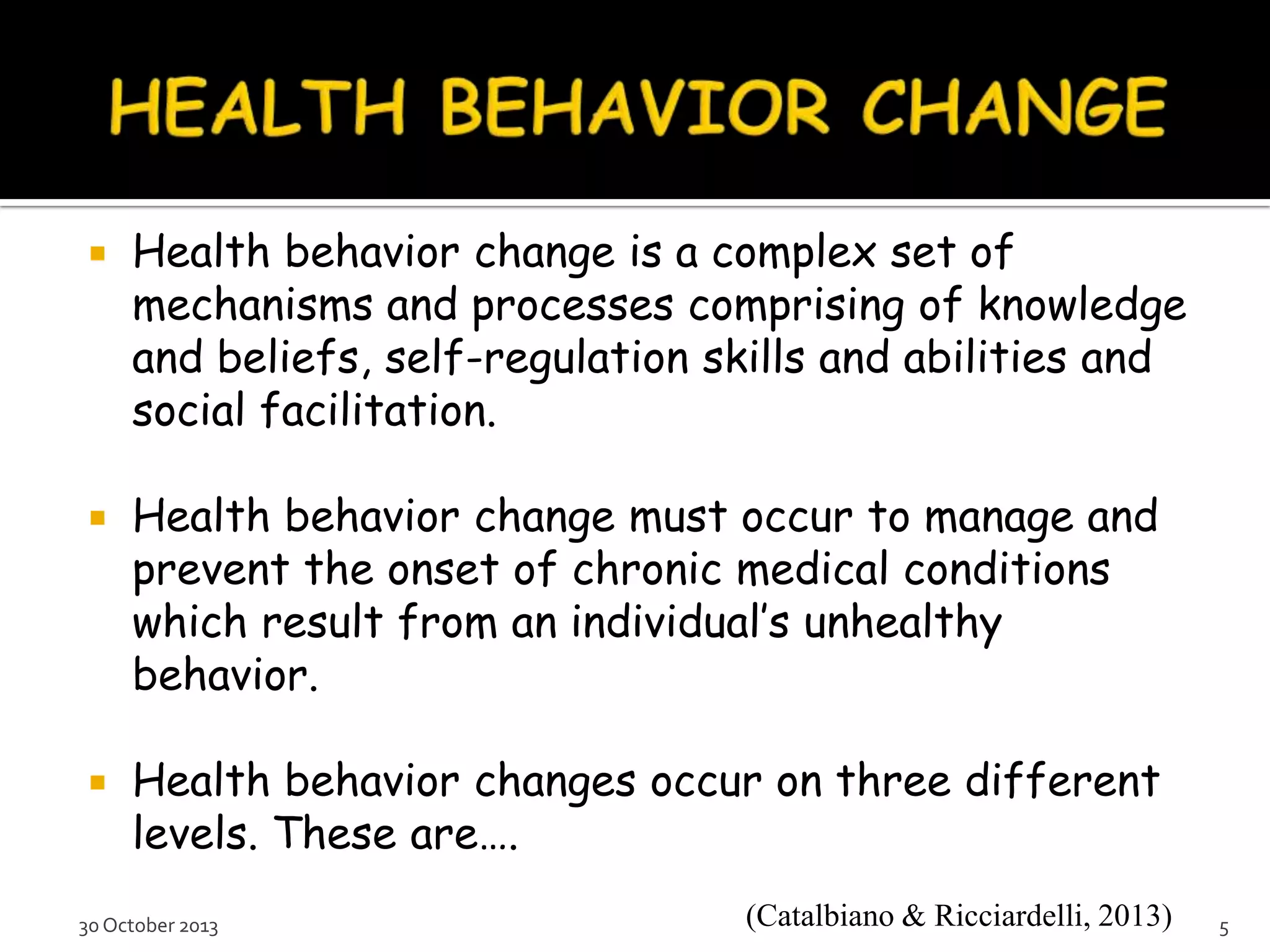 Modification of health behaviors | PPTX