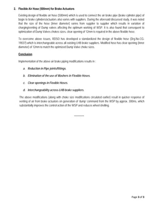 Modification in air brake pipes & its fittings in LHB Coaches dated 24. ...