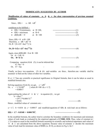 Modification of rmr system for indian coal mines | PDF