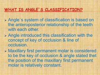 Modifications of angle`s classification | PPTX