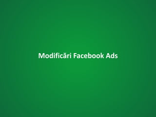 Modificări Facebook Ads
 