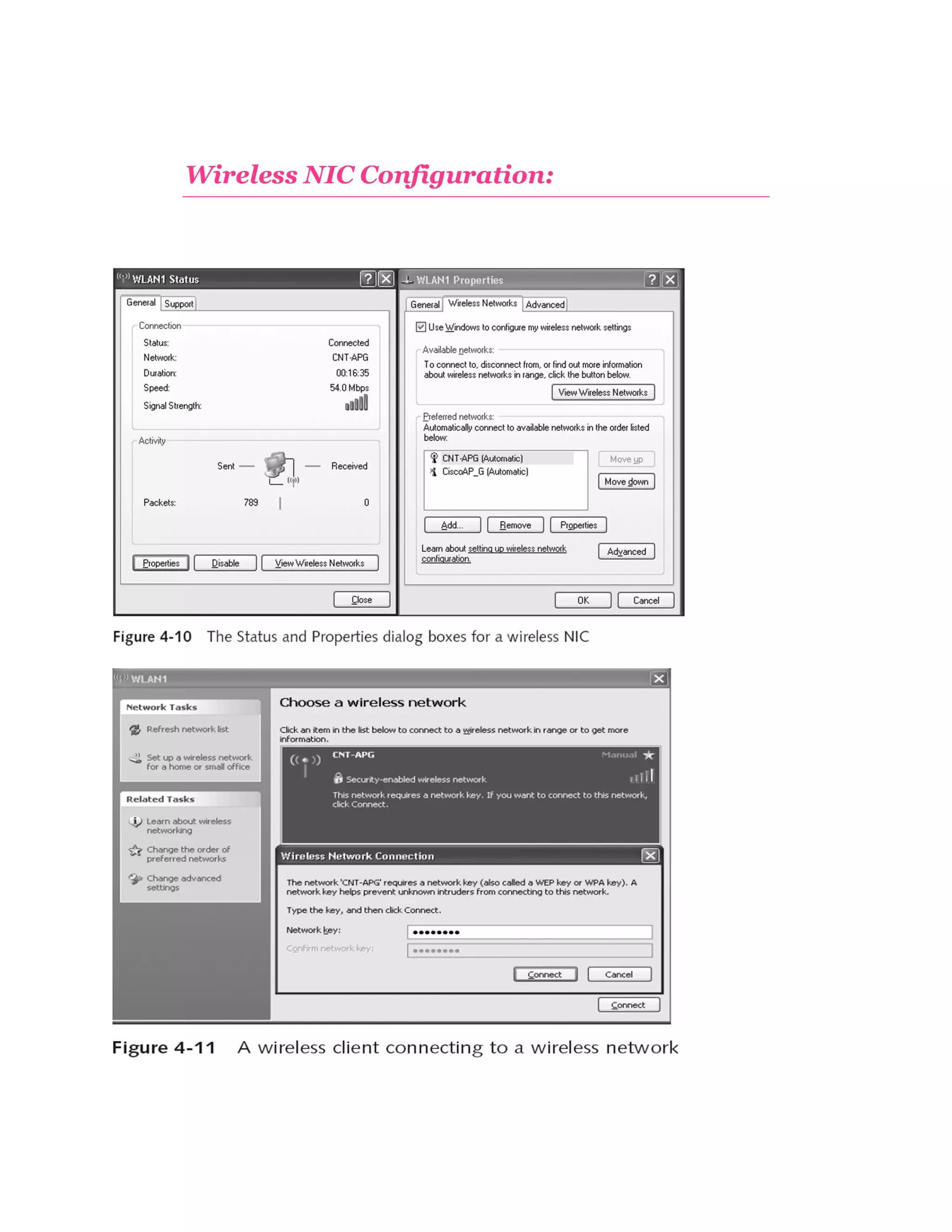 Wireless NIC Configuration:

 