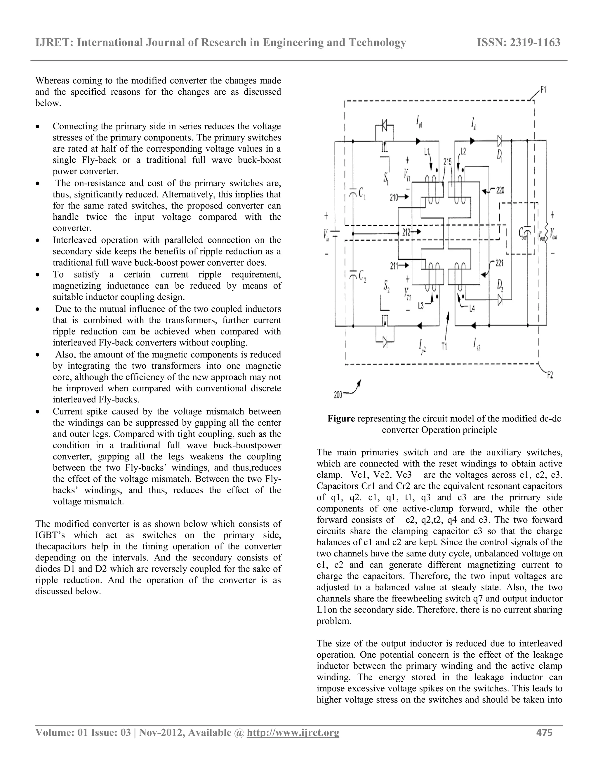 Modified dc dc converter for high input voltage applications | PDF
