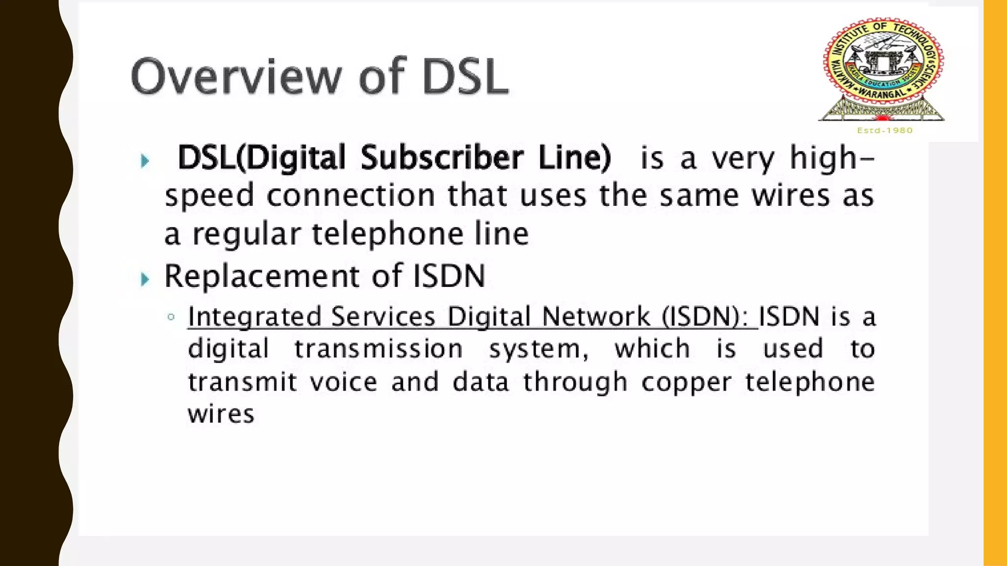 TRENDS IN DSL AND ADSL | ODP