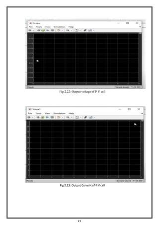 23
Fig 2.22: Output voltage of P V cell
Fig 2.23: Output Current of P V cell
 