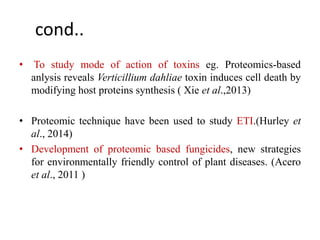 Proteomics and its applications in phytopathology | PPTX