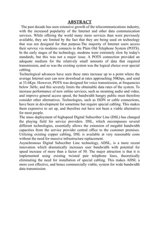 Report on Trends in DSL AND ADSL | PDF