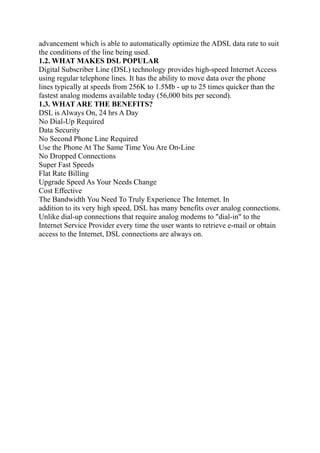 Report on Trends in DSL AND ADSL | PDF