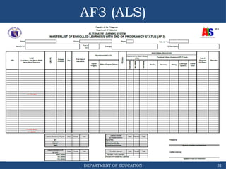 Comprehensive Review and Modification of School and ALS Forms in the ...