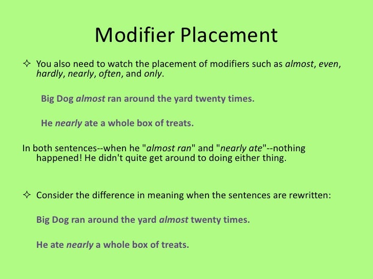 Modifiers