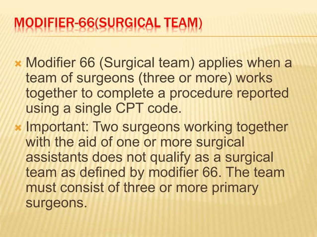 Modifiers-CPT CODING | PPTX | Surgery | Medical Health