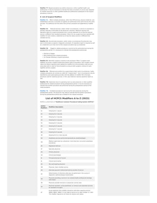 Modifiers List in Medical Billing and Coding | PDF | Physical Therapy ...